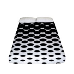 Gradient Circle Round Black Polka Fitted Sheet (full/ Double Size) by Mariart