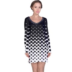 Gradient Circle Round Black Polka Long Sleeve Nightdress by Mariart