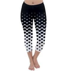 Gradient Circle Round Black Polka Capri Winter Leggings  by Mariart