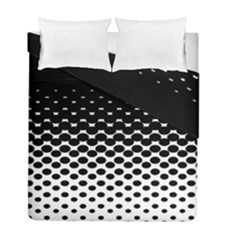 Gradient Circle Round Black Polka Duvet Cover Double Side (full/ Double Size) by Mariart