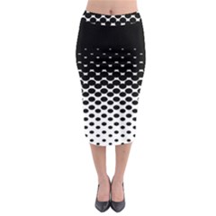 Gradient Circle Round Black Polka Midi Pencil Skirt by Mariart