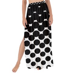 Gradient Circle Round Black Polka Maxi Chiffon Tie-up Sarong by Mariart