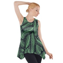 Coconut Leaves Summer Green Side Drop Tank Tunic by Mariart