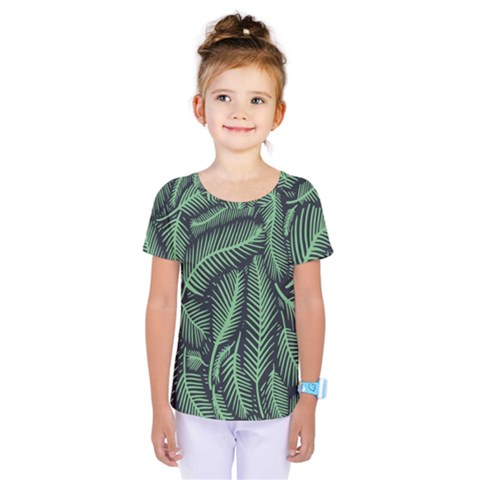 Coconut Leaves Summer Green Kids  One Piece Tee by Mariart