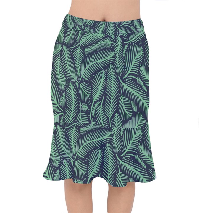 Coconut Leaves Summer Green Mermaid Skirt