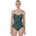 Coconut Leaves Summer Green Sweetheart Tankini Set View1