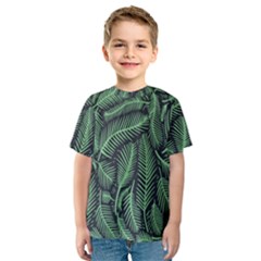 Coconut Leaves Summer Green Kids  Sport Mesh Tee