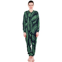 Coconut Leaves Summer Green Onepiece Jumpsuit (ladies)  by Mariart