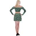 Coconut Leaves Summer Green Off Shoulder Top with Skirt Set View2