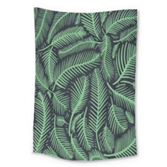 Coconut Leaves Summer Green Large Tapestry by Mariart