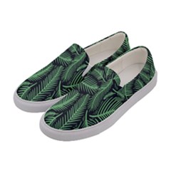 Coconut Leaves Summer Green Women s Canvas Slip Ons by Mariart