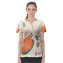 Happy Thanksgiving Chicken Bird Flower Floral Pumpkin Sunflower Women s Sport Mesh Tee View1