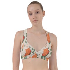 Happy Thanksgiving Chicken Bird Flower Floral Pumpkin Sunflower Sweetheart Sports Bra