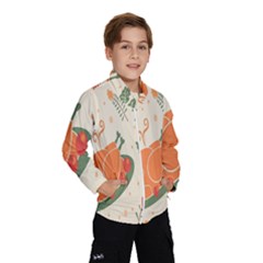 Happy Thanksgiving Chicken Bird Flower Floral Pumpkin Sunflower Wind Breaker (kids)