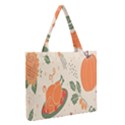 Happy Thanksgiving Chicken Bird Flower Floral Pumpkin Sunflower Zipper Medium Tote Bag View2