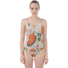 Happy Thanksgiving Chicken Bird Flower Floral Pumpkin Sunflower Cut Out Top Tankini Set