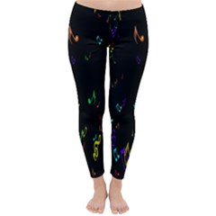 Colorful Music Notes Rainbow Classic Winter Leggings by Mariart