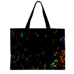 Colorful Music Notes Rainbow Zipper Mini Tote Bag