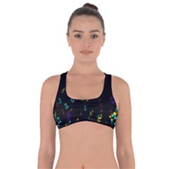 Colorful Music Notes Rainbow Got No Strings Sports Bra