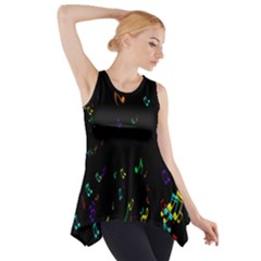 Colorful Music Notes Rainbow Side Drop Tank Tunic by Mariart