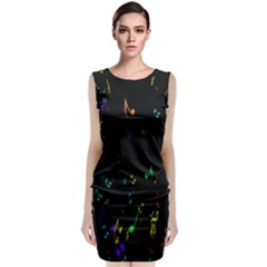 Colorful Music Notes Rainbow Classic Sleeveless Midi Dress by Mariart