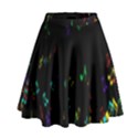 Colorful Music Notes Rainbow High Waist Skirt View1