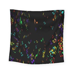 Colorful Music Notes Rainbow Square Tapestry (small) by Mariart