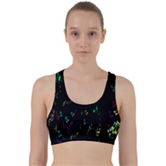 Colorful Music Notes Rainbow Back Weave Sports Bra by Mariart