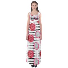 Fruit Patterns Bouffants Broken Hearts Dragon Polka Dots Red Black Empire Waist Maxi Dress by Mariart