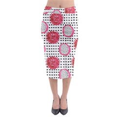 Fruit Patterns Bouffants Broken Hearts Dragon Polka Dots Red Black Midi Pencil Skirt by Mariart