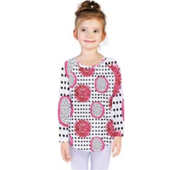 Fruit Patterns Bouffants Broken Hearts Dragon Polka Dots Red Black Kids  Long Sleeve Tee