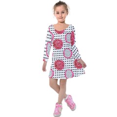 Fruit Patterns Bouffants Broken Hearts Dragon Polka Dots Red Black Kids  Long Sleeve Velvet Dress by Mariart