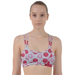 Fruit Patterns Bouffants Broken Hearts Dragon Polka Dots Red Black Line Them Up Sports Bra by Mariart