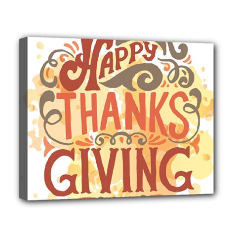 Happy Thanksgiving Sign Deluxe Canvas 20  X 16  