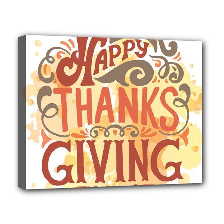 Happy Thanksgiving Sign Deluxe Canvas 20  x 16  