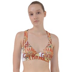 Happy Thanksgiving Sign Sweetheart Sports Bra by Mariart