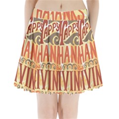 Happy Thanksgiving Sign Pleated Mini Skirt by Mariart