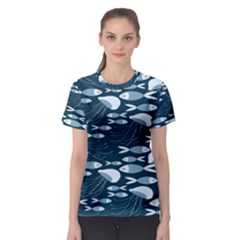 Jellyfish Fish Cartoon Sea Seaworld Women s Sport Mesh Tee