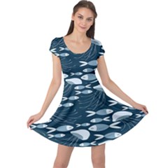 Jellyfish Fish Cartoon Sea Seaworld Cap Sleeve Dress by Mariart