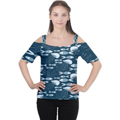 Jellyfish Fish Cartoon Sea Seaworld Cutout Shoulder Tee