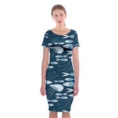 Jellyfish Fish Cartoon Sea Seaworld Classic Short Sleeve Midi Dress by Mariart