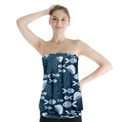 Jellyfish Fish Cartoon Sea Seaworld Strapless Top by Mariart