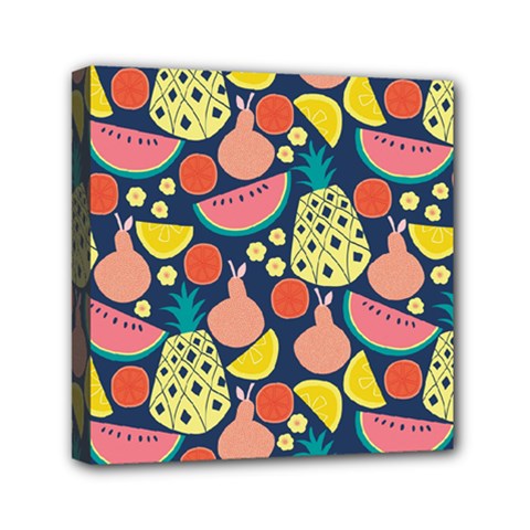 Fruit Pineapple Watermelon Orange Tomato Fruits Mini Canvas 6  X 6  by Mariart