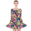 Fruit Pineapple Watermelon Orange Tomato Fruits Long Sleeve Velvet Skater Dress View1