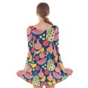 Fruit Pineapple Watermelon Orange Tomato Fruits Long Sleeve Velvet Skater Dress View2