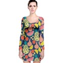 Fruit Pineapple Watermelon Orange Tomato Fruits Long Sleeve Velvet Bodycon Dress View1