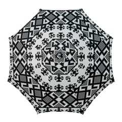 Model Traditional Draperie Line Black White Triangle Golf Umbrellas