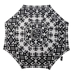 Model Traditional Draperie Line Black White Triangle Hook Handle Umbrellas (small)