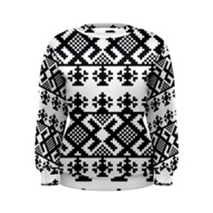 Model Traditional Draperie Line Black White Triangle Women s Sweatshirt by Mariart