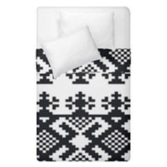 Model Traditional Draperie Line Black White Triangle Duvet Cover Double Side (single Size) by Mariart